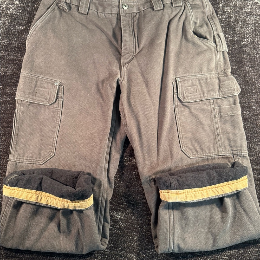 Duluth Trading Co Mens Fire Hose Fleece Lined Relaxed Fit Pants